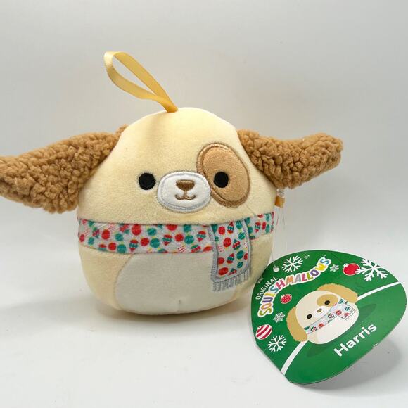Squishmallows Harris the Dog Ornament Plush Christmas Holiday Tree Toy 4" - Picture 1 of 3
